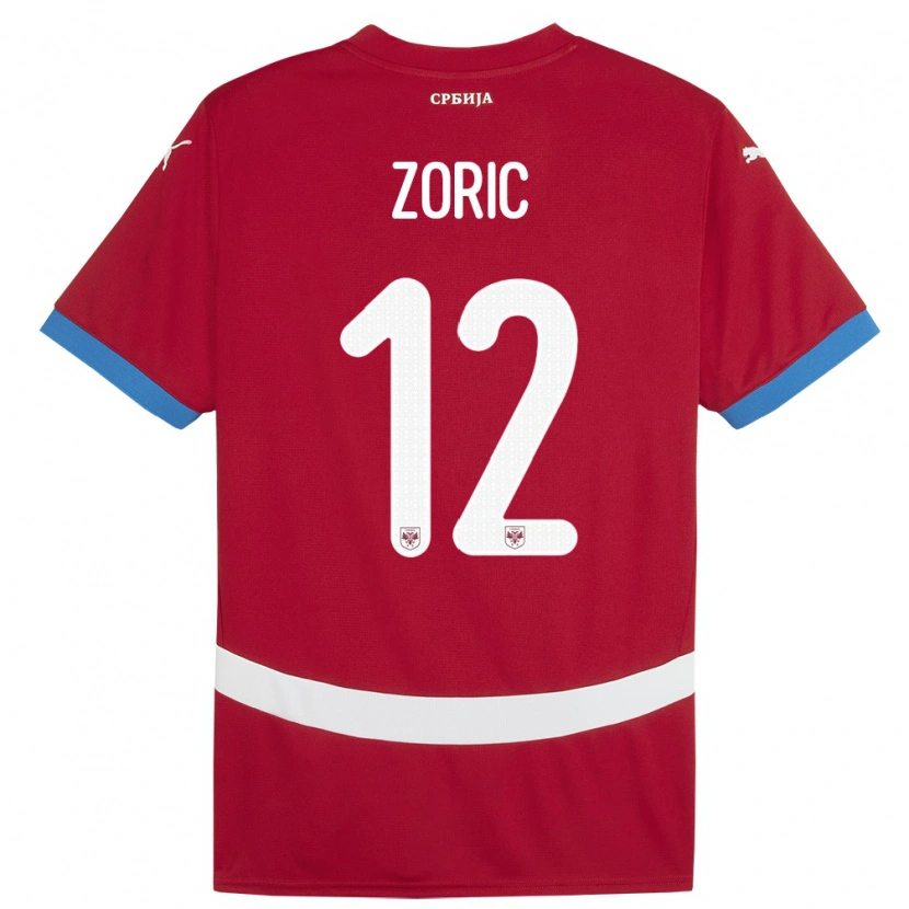 Danxen Męski Serbia Nemanja Zoric #12 Czerwony Domowa Koszulka 24-26 Koszulki Klubowe