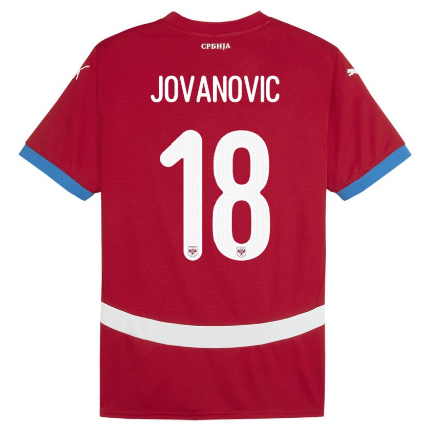 Danxen Męski Serbia Dusan Jovanovic #18 Czerwony Domowa Koszulka 24-26 Koszulki Klubowe