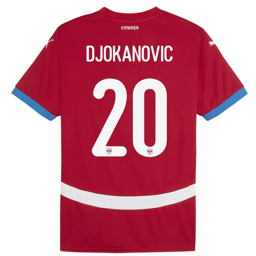 Danxen Męski Serbia Damjan Djokanovic #20 Czerwony Domowa Koszulka 24-26 Koszulki Klubowe