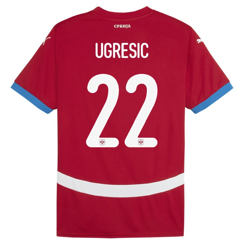 Danxen Męski Serbia Ognjen Ugresic #22 Czerwony Domowa Koszulka 24-26 Koszulki Klubowe