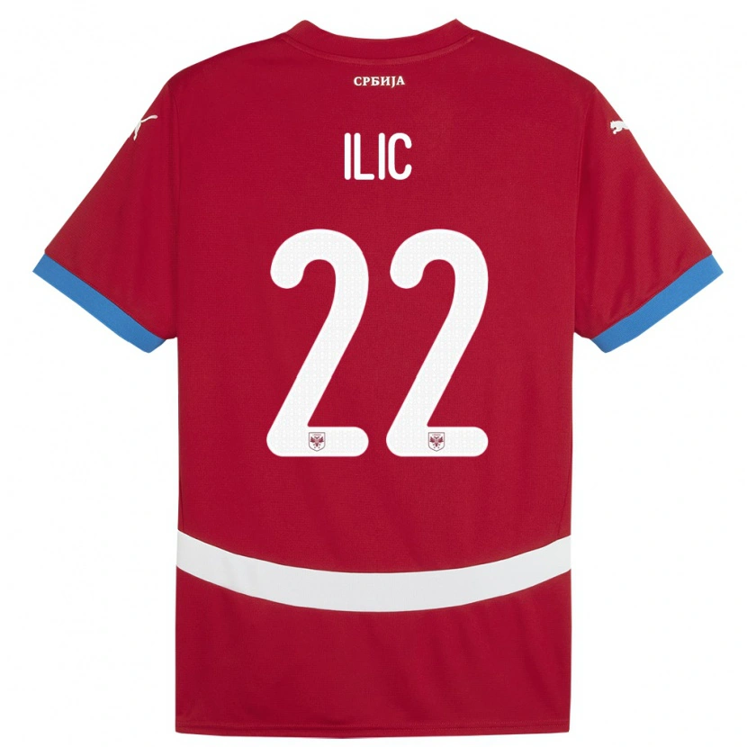 Danxen Męski Serbia Pavle Ilic #22 Czerwony Domowa Koszulka 24-26 Koszulki Klubowe