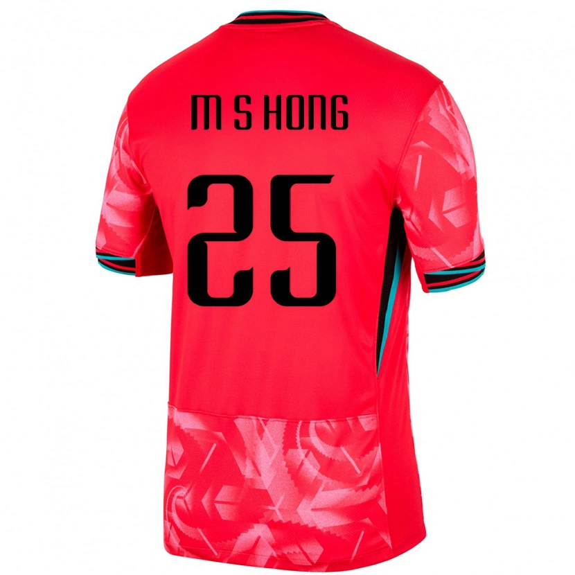 Danxen Męski Korea Południowa Sung-Min Hong #25 Czerwony Domowa Koszulka 24-26 Koszulki Klubowe