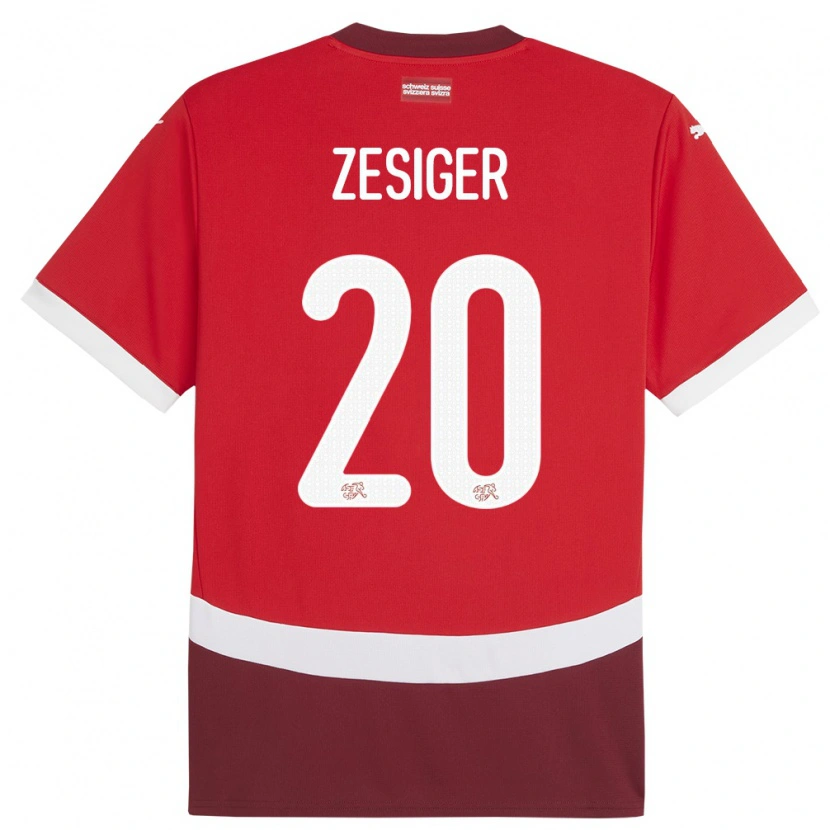 Danxen Męski Szwajcaria Cédric Zesiger #20 Czerwony Domowa Koszulka 24-26 Koszulki Klubowe