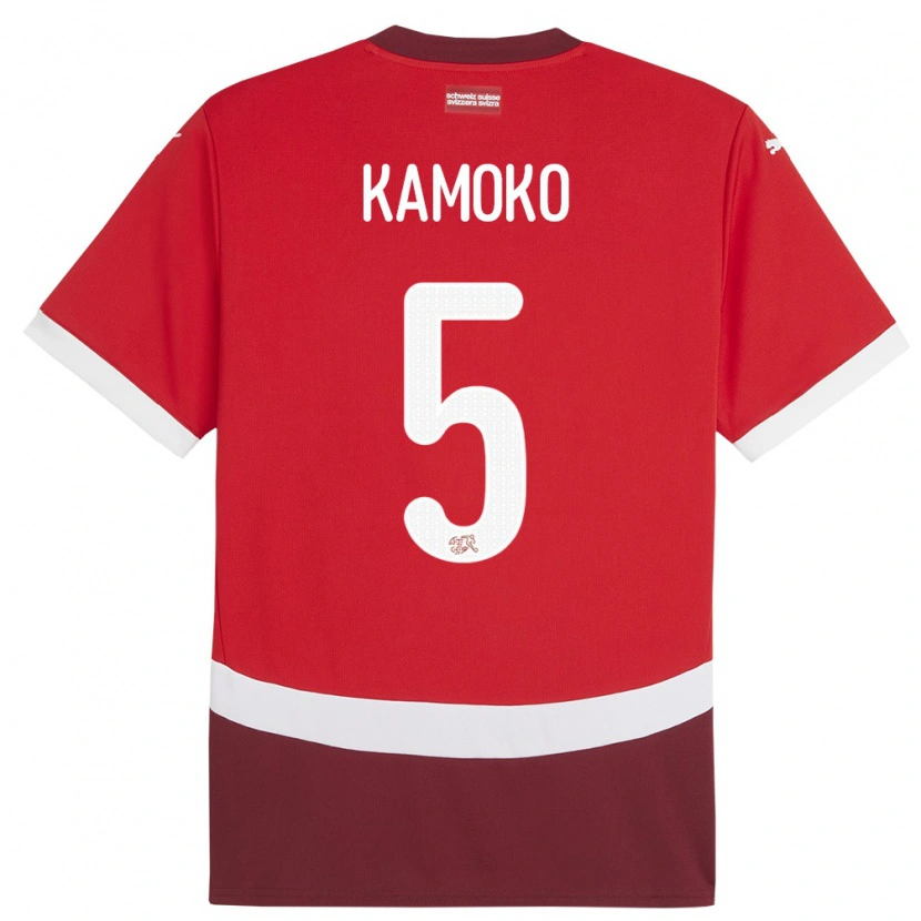 Danxen Męski Szwajcaria Elohim Kamoko #5 Czerwony Domowa Koszulka 24-26 Koszulki Klubowe