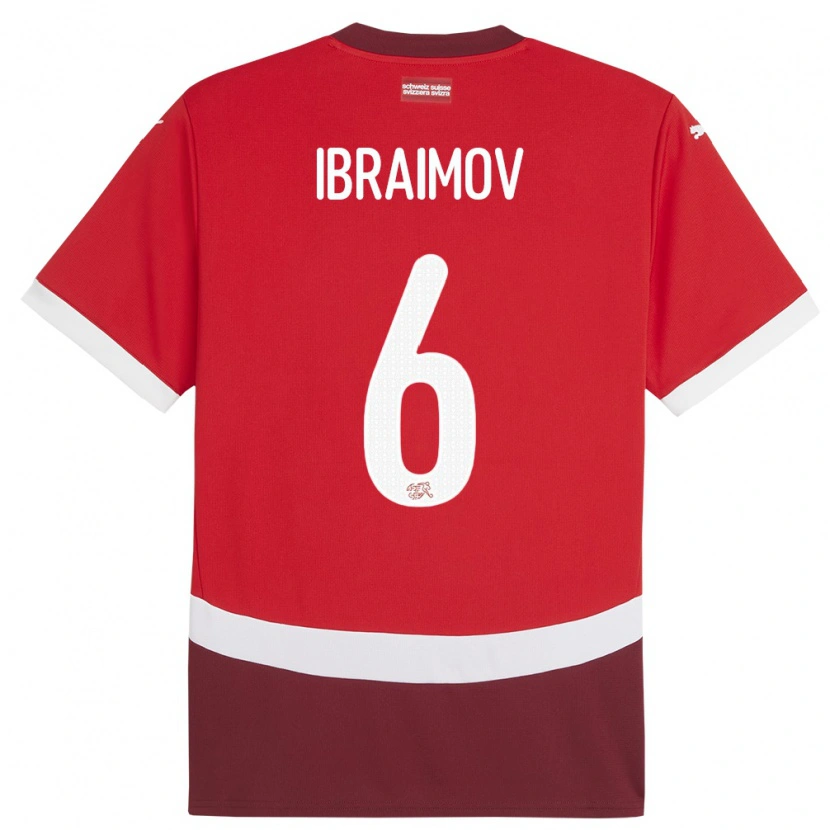 Danxen Męski Szwajcaria Leonit Ibraimov #6 Czerwony Domowa Koszulka 24-26 Koszulki Klubowe