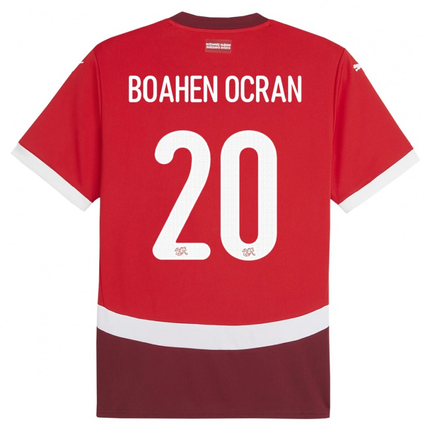 Danxen Męski Szwajcaria Bright Boahen Ocran #20 Czerwony Domowa Koszulka 24-26 Koszulki Klubowe