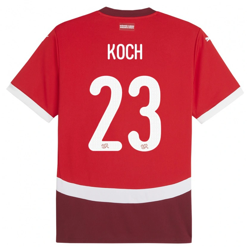 Danxen Męski Szwajcaria Cédric Koch #23 Czerwony Domowa Koszulka 24-26 Koszulki Klubowe