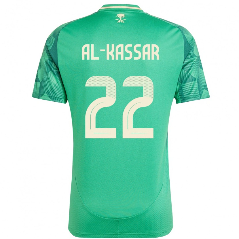 Danxen Męski Arabia Saudyjska Ahmed Al-Kassar #22 Zielony Domowa Koszulka 24-26 Koszulki Klubowe