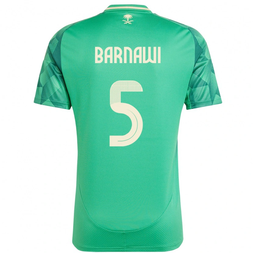 Danxen Męski Arabia Saudyjska Mohammed Barnawi #5 Zielony Domowa Koszulka 24-26 Koszulki Klubowe