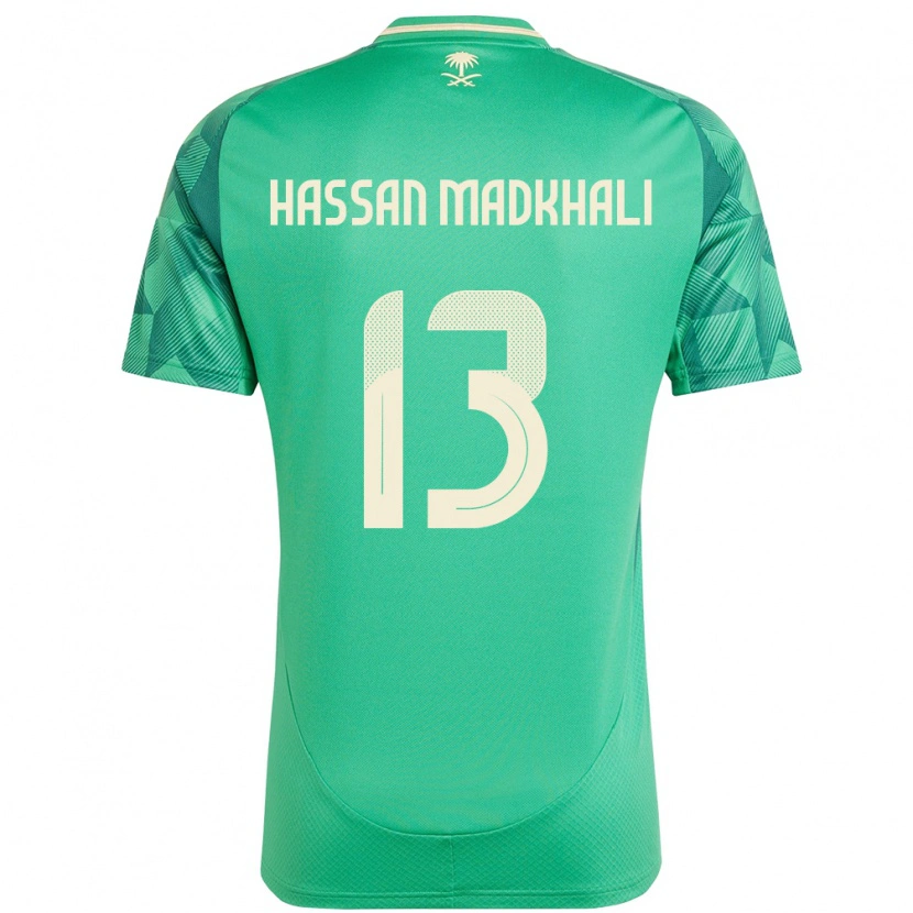 Danxen Męski Arabia Saudyjska Mohammed Hassan Madkhali #13 Zielony Domowa Koszulka 24-26 Koszulki Klubowe