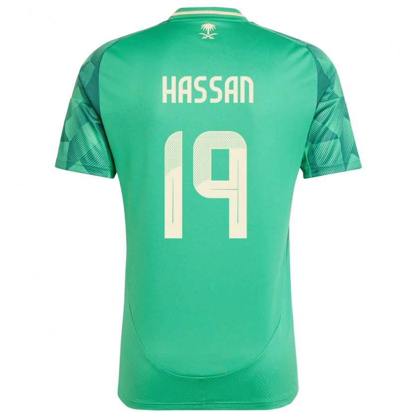 Danxen Męski Arabia Saudyjska Abdulhakim Hassan #19 Zielony Domowa Koszulka 24-26 Koszulki Klubowe