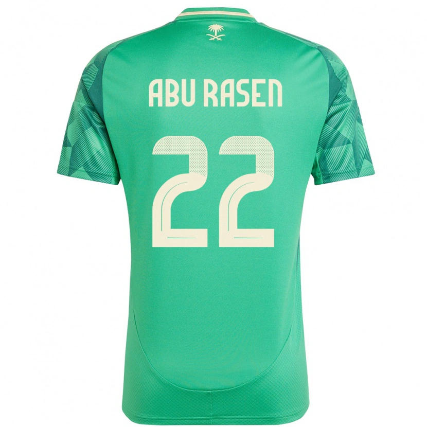 Danxen Męski Arabia Saudyjska Ahmad Abu Rasen #22 Zielony Domowa Koszulka 24-26 Koszulki Klubowe