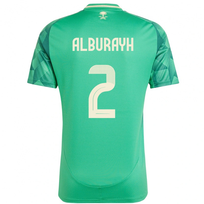 Danxen Męski Arabia Saudyjska Mahmood Alburayh #2 Zielony Domowa Koszulka 24-26 Koszulki Klubowe