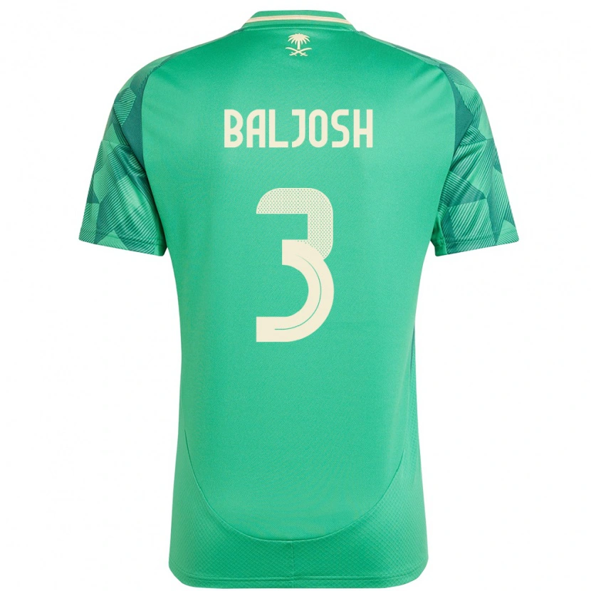 Danxen Męski Arabia Saudyjska Turki Baljosh #3 Zielony Domowa Koszulka 24-26 Koszulki Klubowe