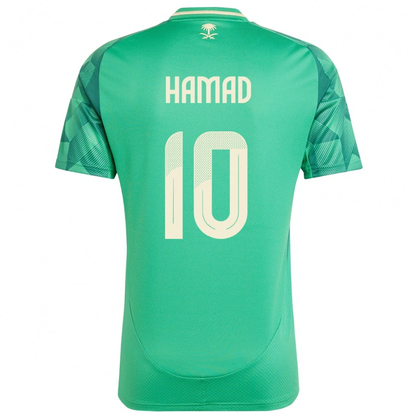 Danxen Męski Arabia Saudyjska Sarah Hamad #10 Zielony Domowa Koszulka 24-26 Koszulki Klubowe