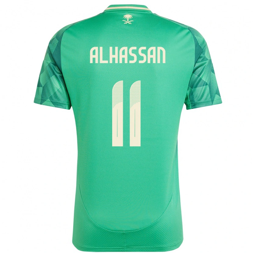 Danxen Męski Arabia Saudyjska Abbas Alhassan #11 Zielony Domowa Koszulka 24-26 Koszulki Klubowe