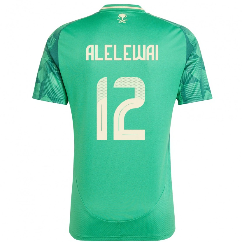 Danxen Męski Arabia Saudyjska Abdulaziz Alelewai #12 Zielony Domowa Koszulka 24-26 Koszulki Klubowe