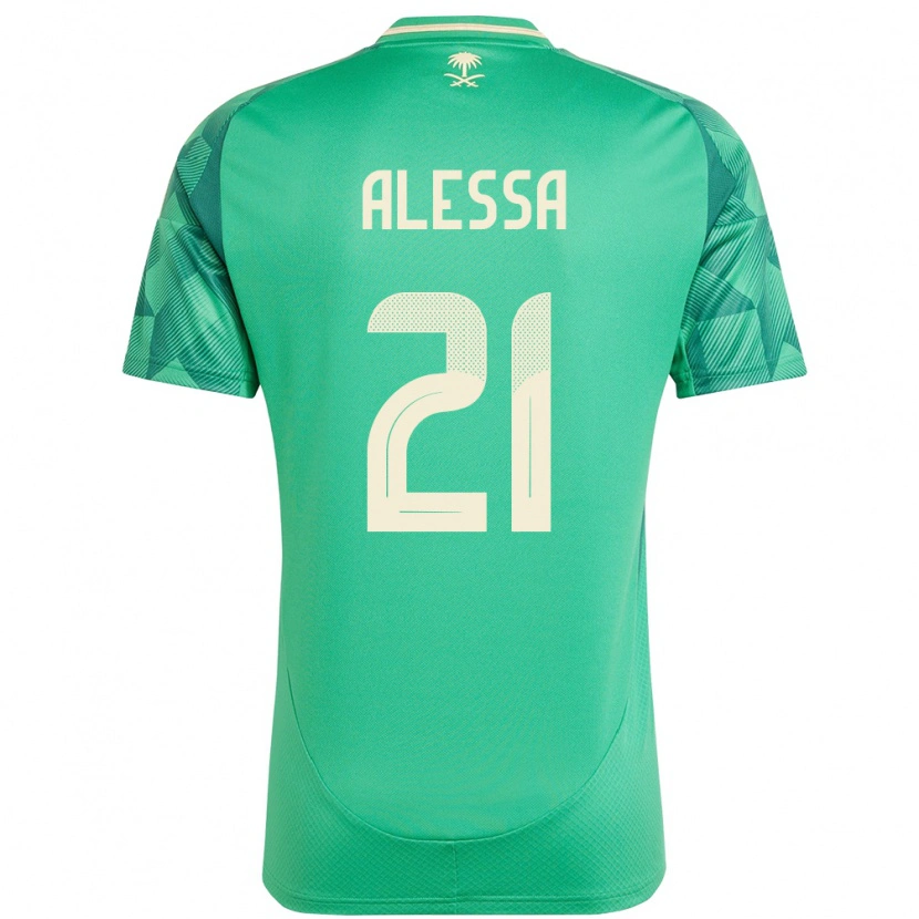 Danxen Męski Arabia Saudyjska Mohammed Alessa #21 Zielony Domowa Koszulka 24-26 Koszulki Klubowe