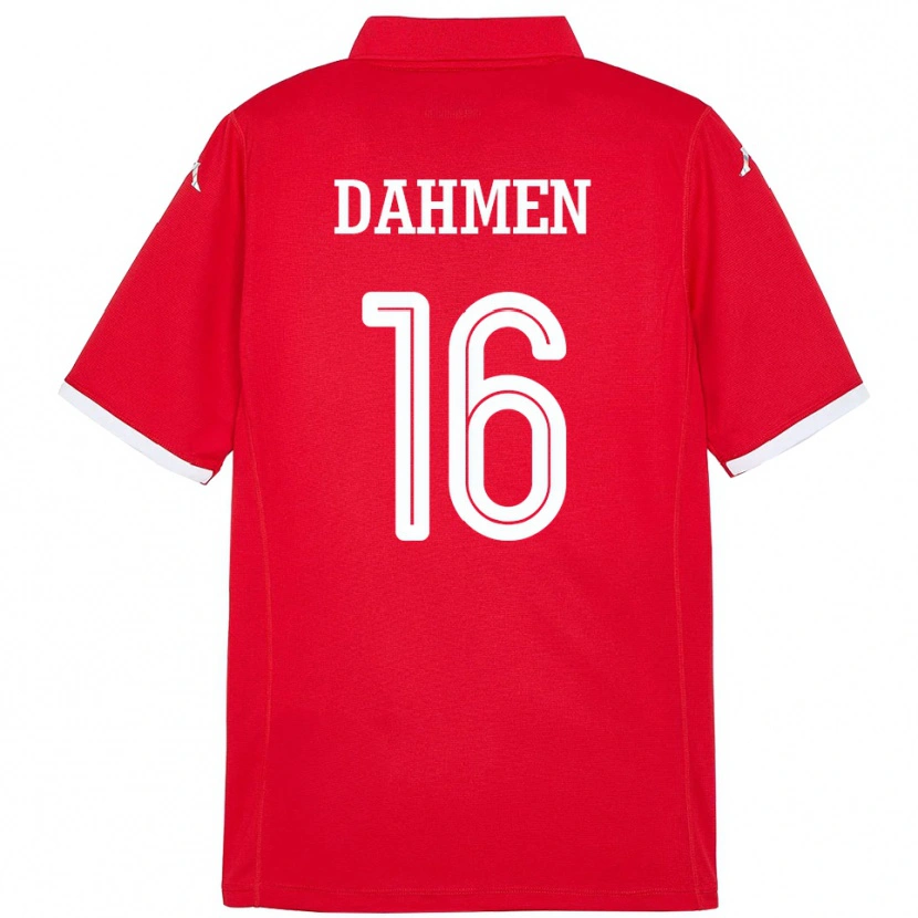 Danxen Męski Tunezja Aymen Dahmen #16 Czerwony Domowa Koszulka 24-26 Koszulki Klubowe