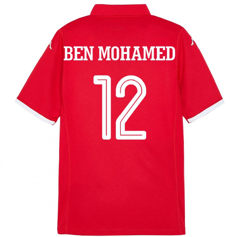 Danxen Męski Tunezja Ibtissem Ben Mohamed #12 Czerwony Domowa Koszulka 24-26 Koszulki Klubowe