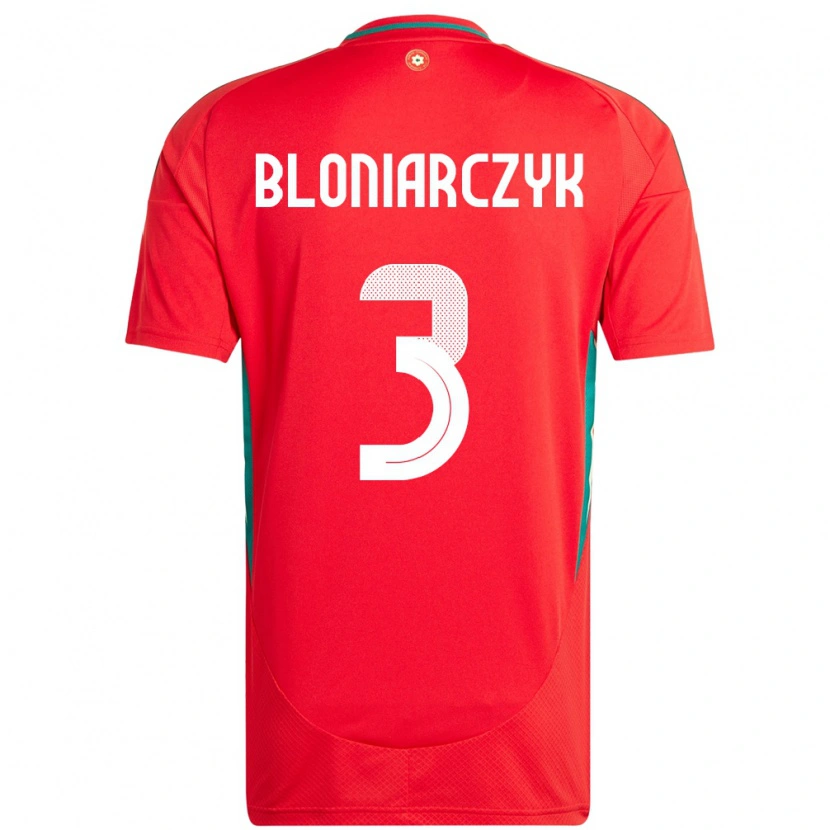 Danxen Męski Walia Kaven Bloniarczyk #3 Czerwony Domowa Koszulka 24-26 Koszulki Klubowe