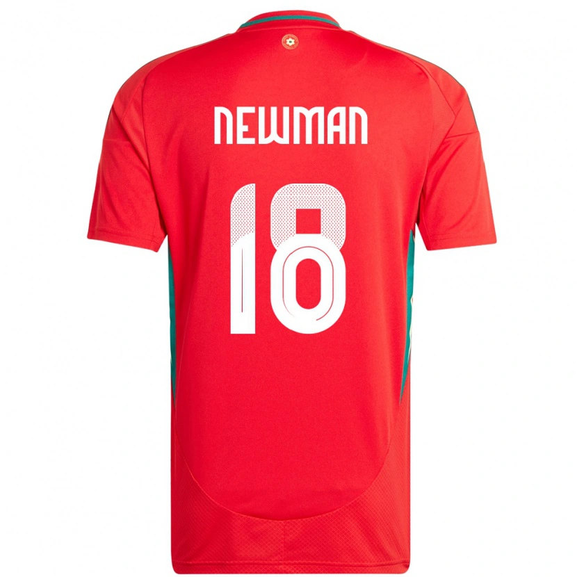 Danxen Męski Walia Oli Newman #18 Czerwony Domowa Koszulka 24-26 Koszulki Klubowe