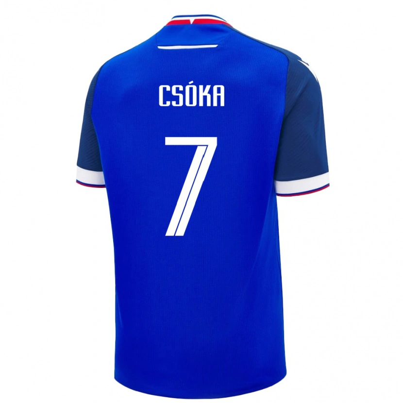Danxen Męski Słowacja Bálint Csóka #7 Niebieski Domowa Koszulka 24-26 Koszulki Klubowe
