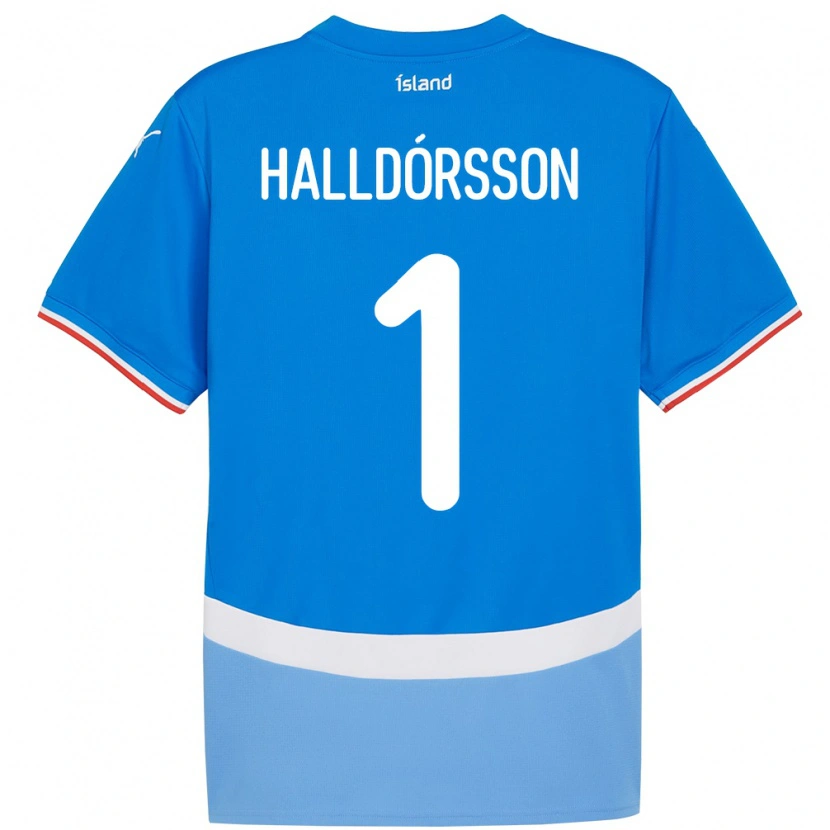 Danxen Męski Islandia Elmar Ágúst Halldórsson #1 Niebieski Domowa Koszulka 24-26 Koszulki Klubowe