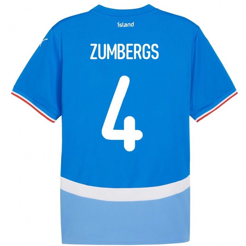 Danxen Męski Islandia Aron Kristinn Zumbergs #4 Niebieski Domowa Koszulka 24-26 Koszulki Klubowe