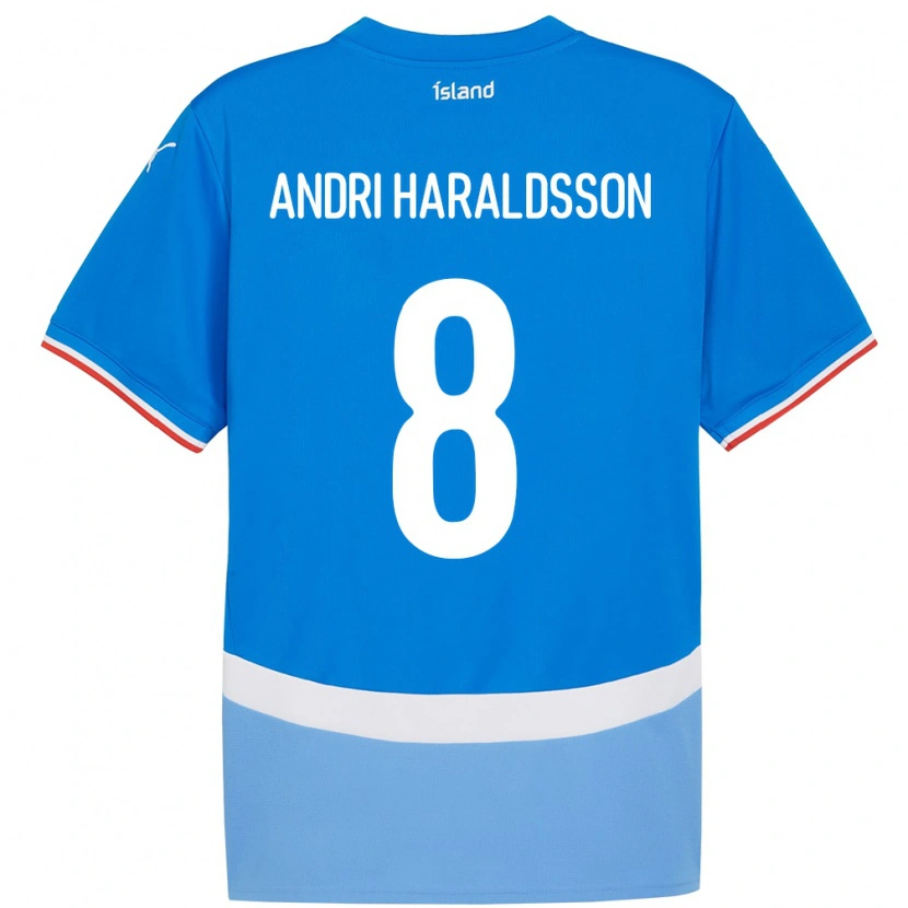 Danxen Męski Islandia Haukur Andri Haraldsson #8 Niebieski Domowa Koszulka 24-26 Koszulki Klubowe