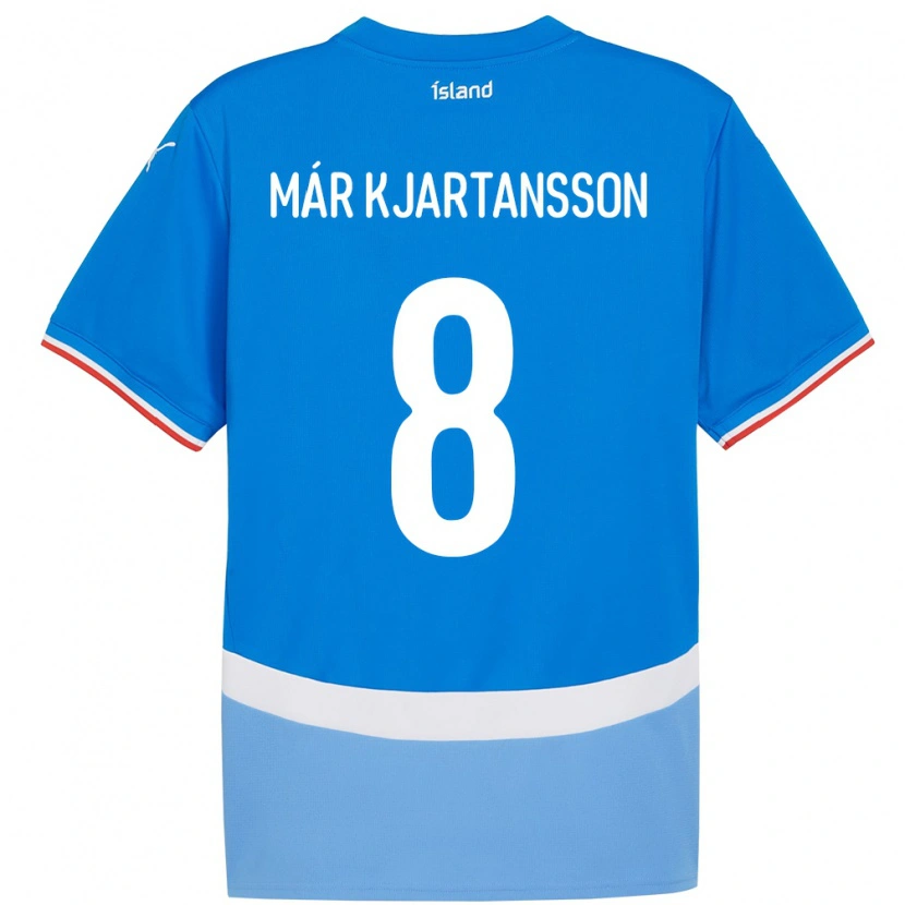 Danxen Męski Islandia Kjartan Már Kjartansson #8 Niebieski Domowa Koszulka 24-26 Koszulki Klubowe