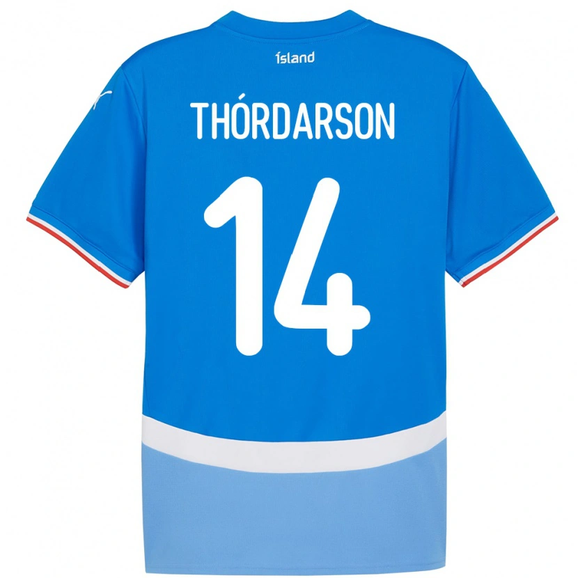 Danxen Męski Islandia Ódinn Sturla Thórdarson #14 Niebieski Domowa Koszulka 24-26 Koszulki Klubowe