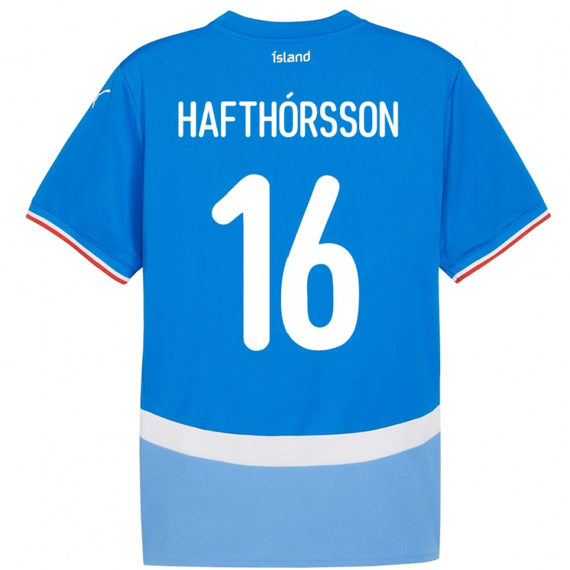 Danxen Męski Islandia Gestur Alexander Hafthórsson #16 Niebieski Domowa Koszulka 24-26 Koszulki Klubowe