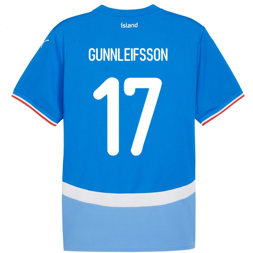 Danxen Męski Islandia Gunnleifur Orri Gunnleifsson #17 Niebieski Domowa Koszulka 24-26 Koszulki Klubowe