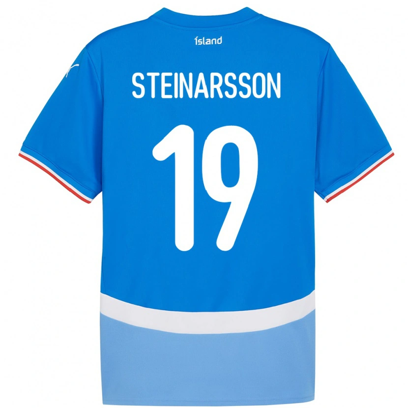 Danxen Męski Islandia Ásgeir Steinn Steinarsson #19 Niebieski Domowa Koszulka 24-26 Koszulki Klubowe