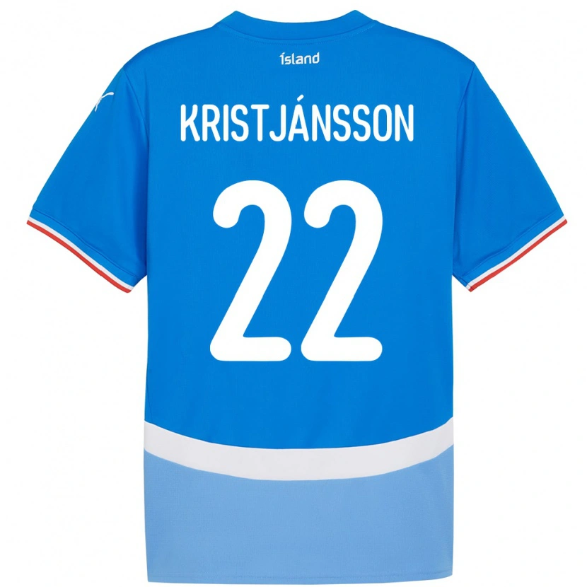 Danxen Męski Islandia Daníel Freyr Kristjánsson #22 Niebieski Domowa Koszulka 24-26 Koszulki Klubowe