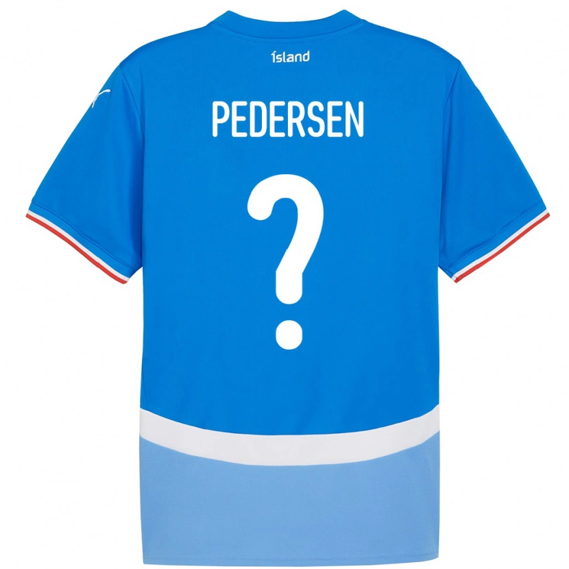 Danxen Męski Islandia Lára Pedersen #0 Niebieski Domowa Koszulka 24-26 Koszulki Klubowe
