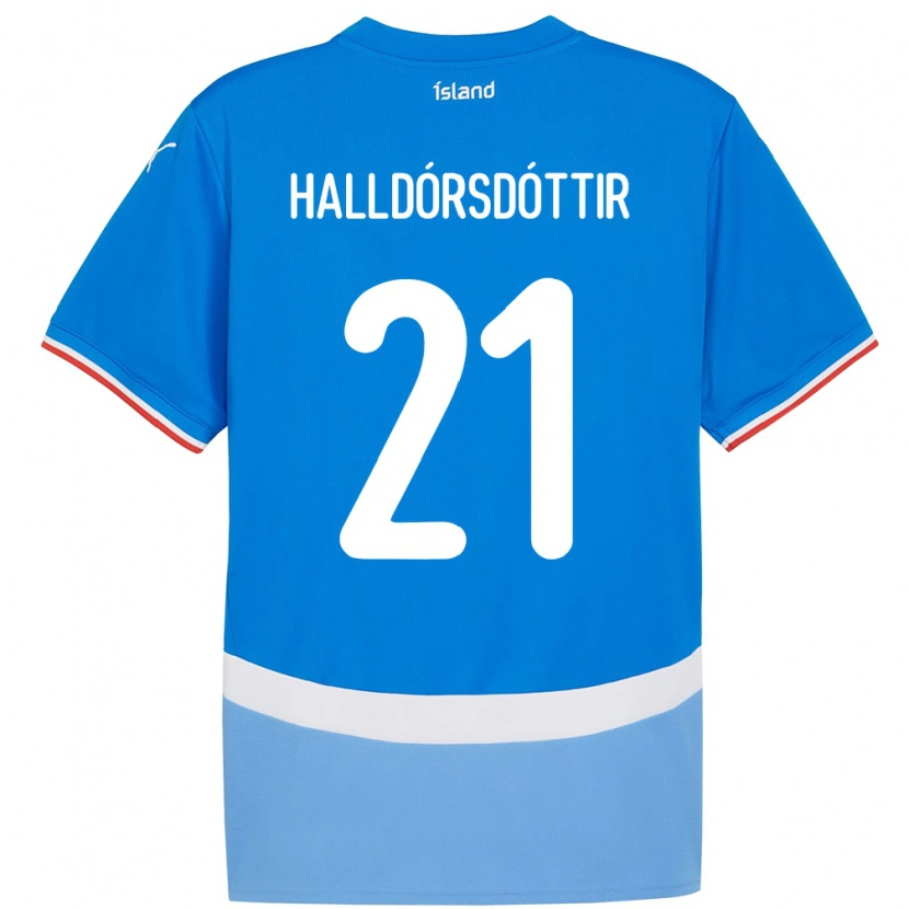 Danxen Męski Islandia Hafrún Rakel Halldórsdóttir #21 Niebieski Domowa Koszulka 24-26 Koszulki Klubowe