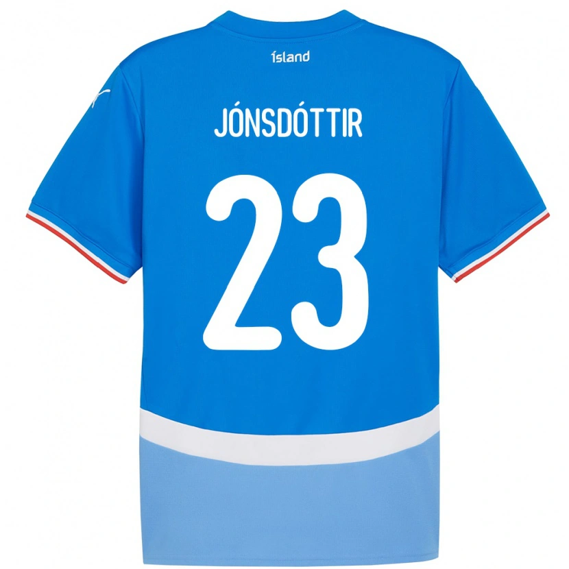 Danxen Męski Islandia Sveindís Jane Jónsdóttir #23 Niebieski Domowa Koszulka 24-26 Koszulki Klubowe