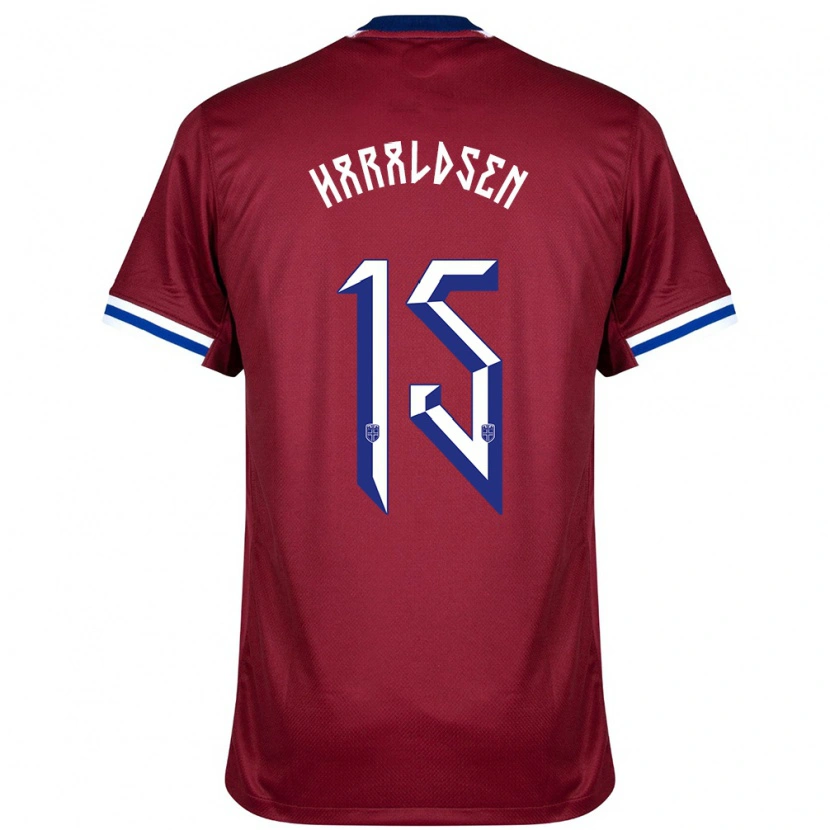 Danxen Męski Norwegia Henrik Haraldsen #15 Czerwony Niebieski Biały Domowa Koszulka 24-26 Koszulki Klubowe