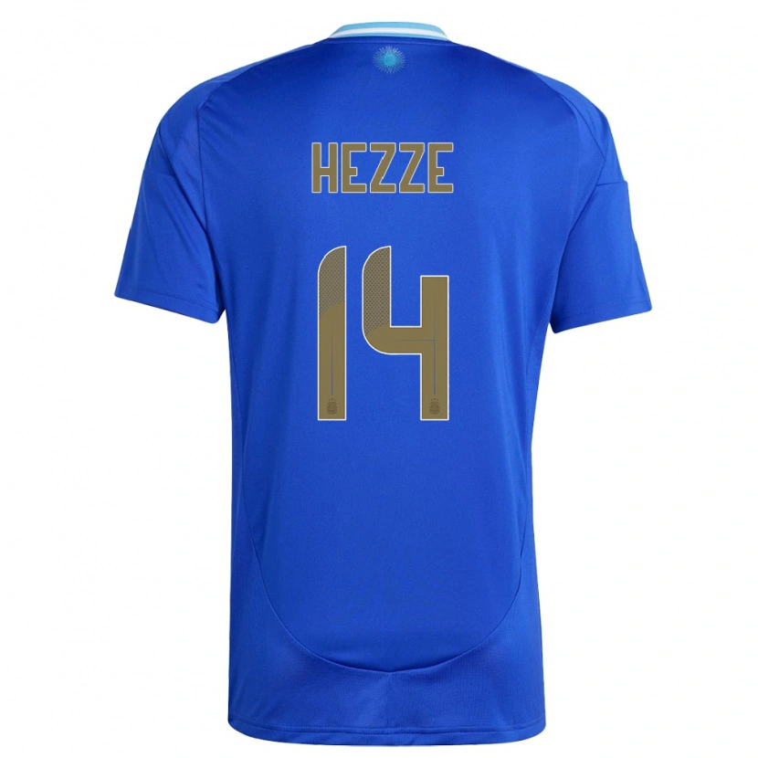 Danxen Męski Argentyna Santiago Hezze #14 Niebieski Wyjazdowa Koszulka 24-26 Koszulki Klubowe