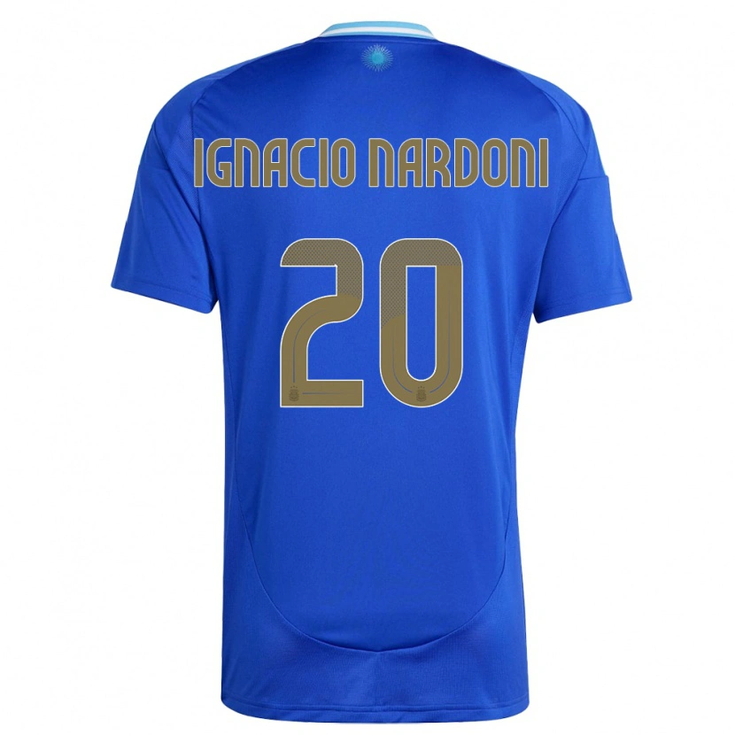 Danxen Męski Argentyna Juan Ignacio Nardoni #20 Niebieski Wyjazdowa Koszulka 24-26 Koszulki Klubowe