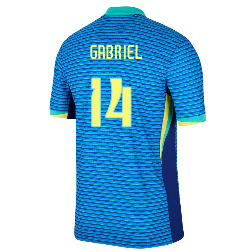 Danxen Męski Brazylia Gabriel Magalhães #14 Niebieski Wyjazdowa Koszulka 24-26 Koszulki Klubowe
