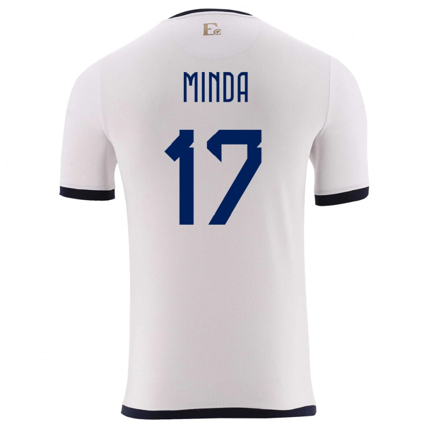 Danxen Męski Ecuador Alan Minda #17 Biały Wyjazdowa Koszulka 24-26 Koszulki Klubowe