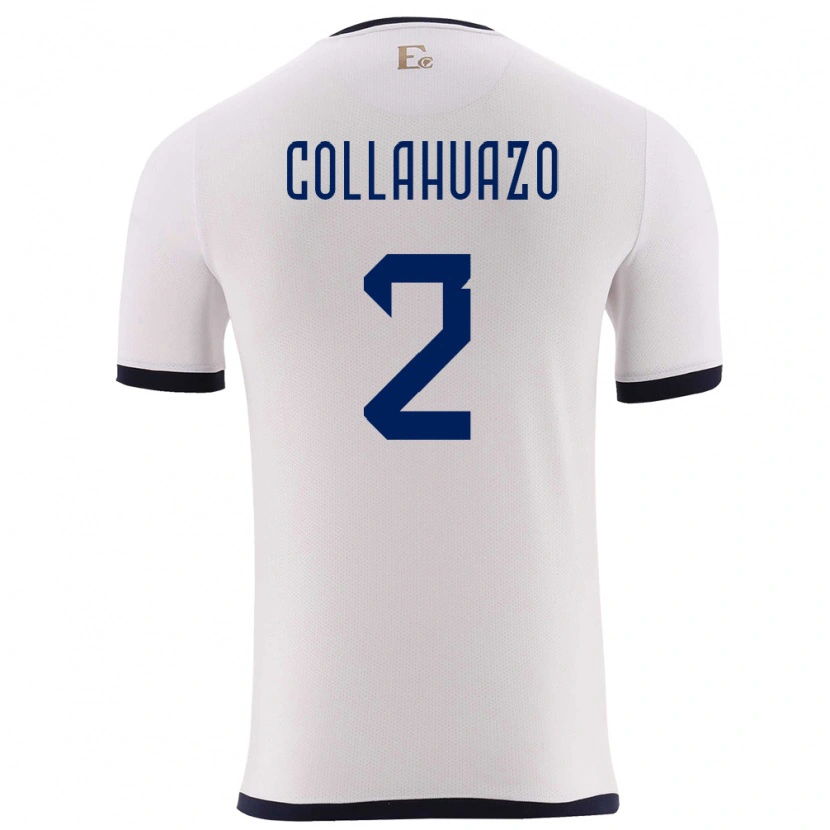 Danxen Męski Ecuador Jair Collahuazo #2 Biały Wyjazdowa Koszulka 24-26 Koszulki Klubowe