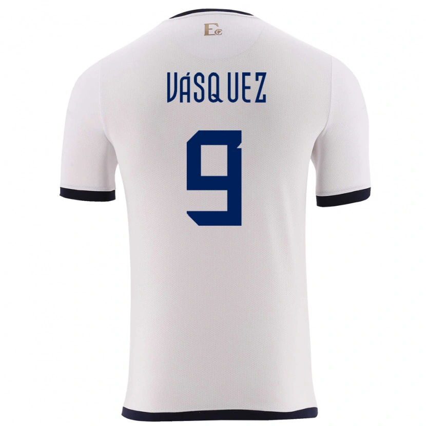 Danxen Męski Ecuador Yandri Vásquez #9 Biały Wyjazdowa Koszulka 24-26 Koszulki Klubowe