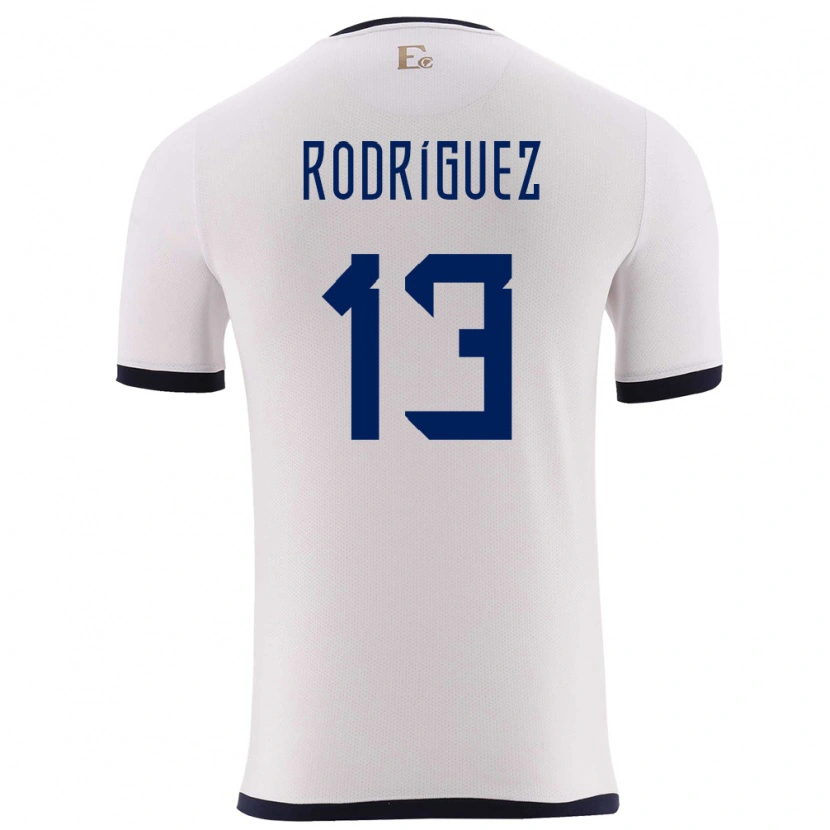 Danxen Męski Ecuador Emerson Rodríguez #13 Biały Wyjazdowa Koszulka 24-26 Koszulki Klubowe