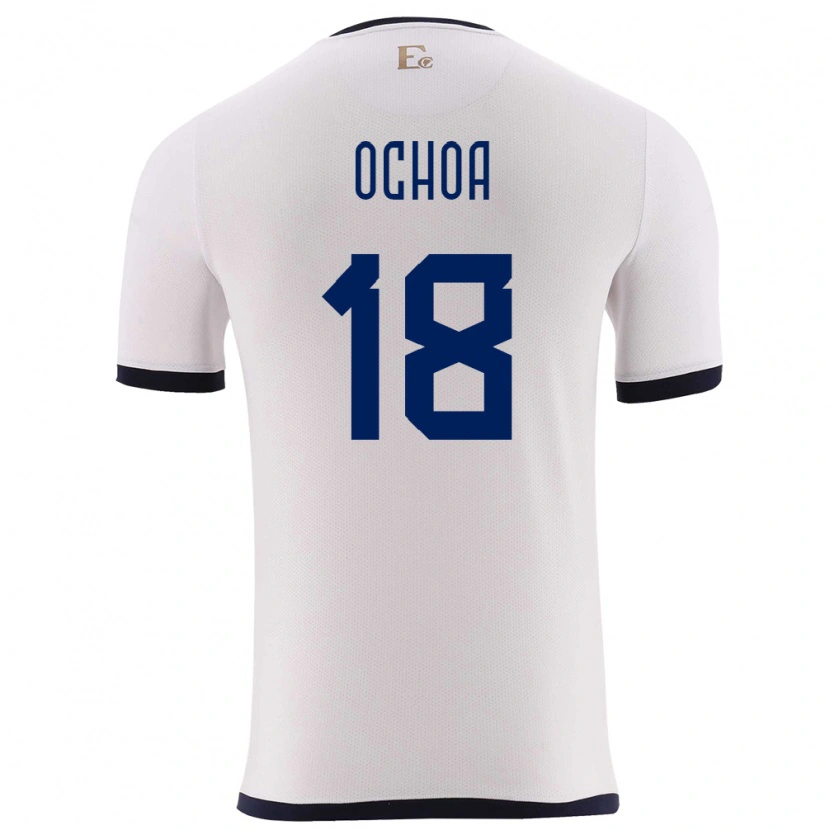 Danxen Męski Ecuador Youri Ochoa #18 Biały Wyjazdowa Koszulka 24-26 Koszulki Klubowe