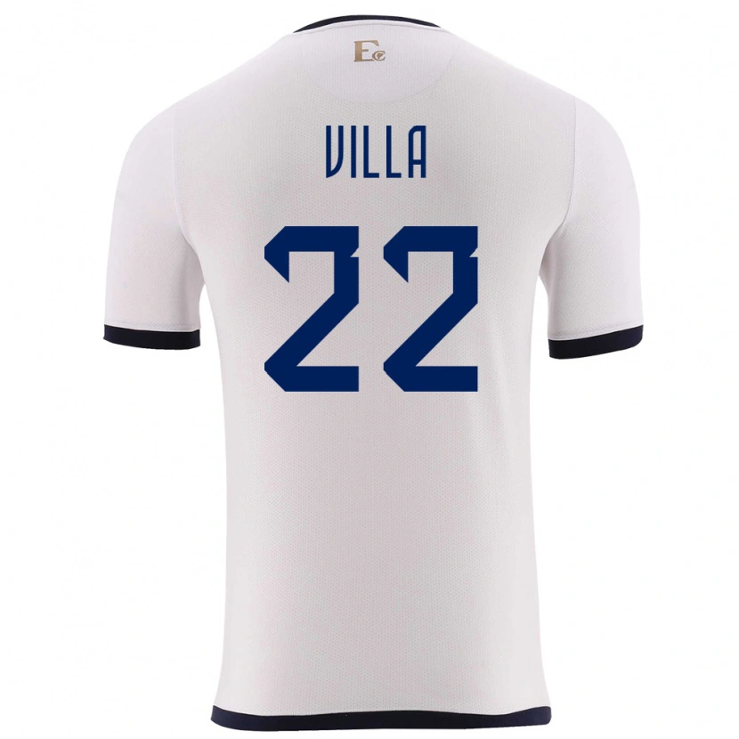 Danxen Męski Ecuador Alexis Villa #22 Biały Wyjazdowa Koszulka 24-26 Koszulki Klubowe