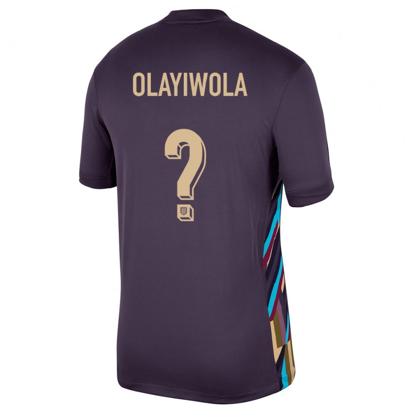 Danxen Męski Anglia Malik Olayiwola #0 Ciemna Rodzynka Wyjazdowa Koszulka 24-26 Koszulki Klubowe